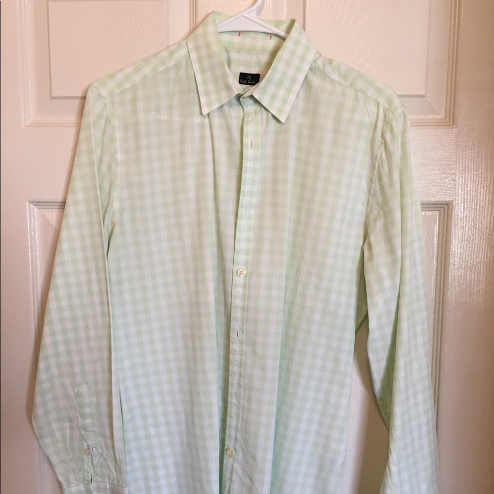 Paul Smith green and white check button down. M
